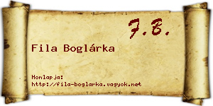 Fila Boglárka névjegykártya